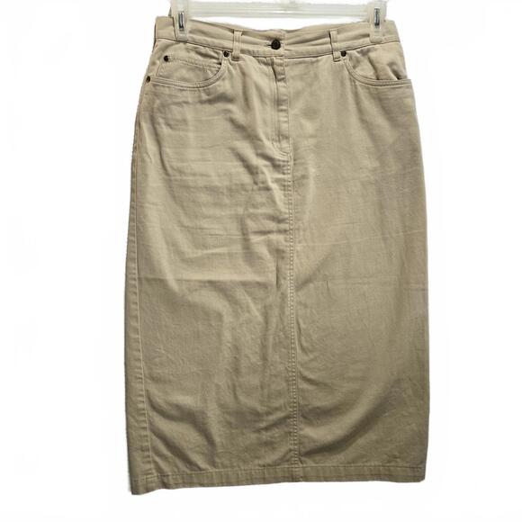 Jones New York Dresses & Skirts - Jones New York Tan Denim Cotton Midi Pencil Skirt Size 12